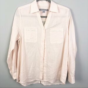 MARC NEW YORK | Orange & White Stripe Button Down Top Women’s Size Small